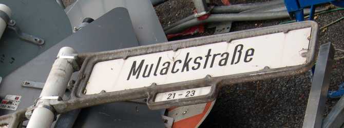 Strassenschild Mulackstrasse