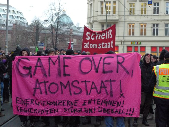 Demonstration gegen Atomstaat
