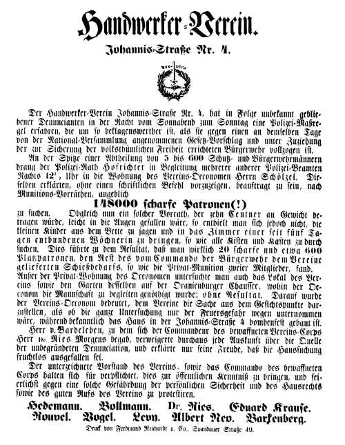 Flugblatt 1848