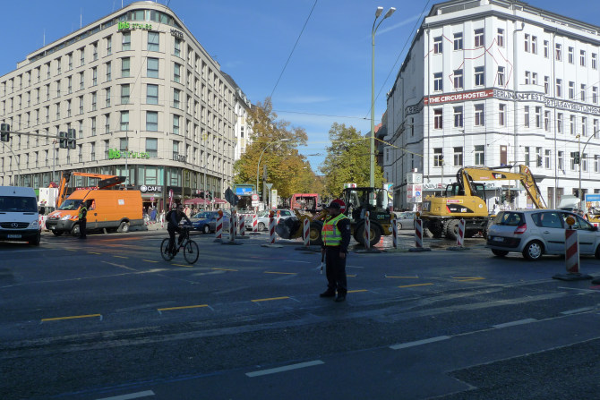 Gleisbauarbeiten am Rosenthaler Platz