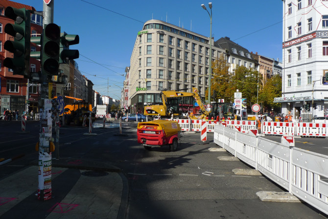 Gleisbauarbeiten am Rosenthaler Platz